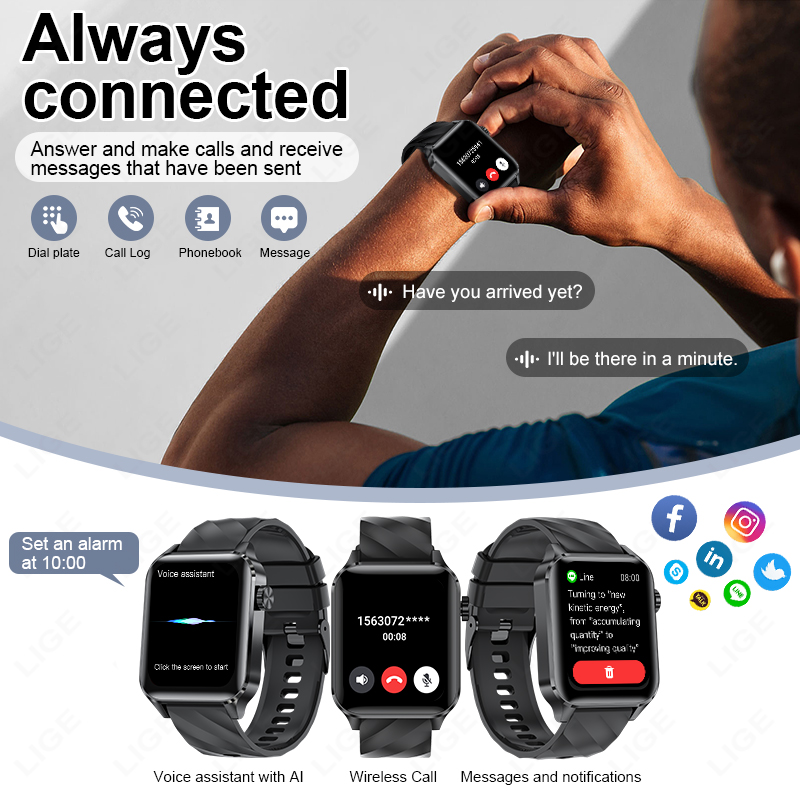 LIGE Nuovo Smartwatch con Chia - Smartwatch Iphone Watches For Women recensione e prezzo