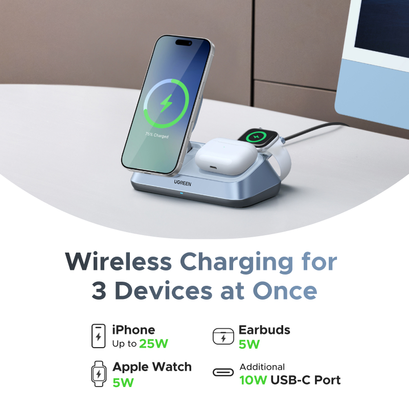 UGREEN Qi2 25W MAX Supporto pe - Smartwatch Apple Watch recensione e prezzo